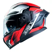 Casco Abatible Negro Rojo / Mica Transparente