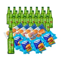 24 Hamburguesas Schneck +tortugas+ 24 Cerveza Smith 44 330cc