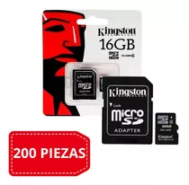 Paquete De 200 Memorias Kingston Micro Sd 16gb + Adaptador