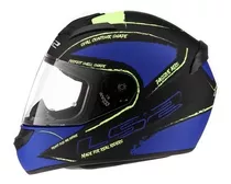 Casco Moto Ls2 Integral 352 Rookie Brush Azul Amarillo Mxm