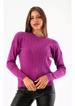 Sweater Cuello Redondo Canelones Bremer Mujer