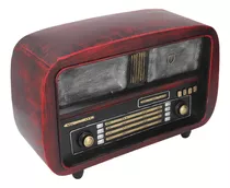Maqueta De Radio Vintage Roja Hecha A Mano Para Escritorio P