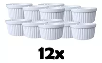 Ramekin Canelado Porcelana 77ml Finger Foods Kit Com 12 Cor Branco