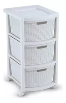 Cajonero Rattan 3g Blanco Rimax - Rx9834