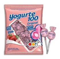 Pirulito Yogurte 100 Com Recheio Mastigável 525g Dori