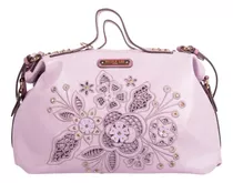 Bolsa Nicole Lee Con Doble Asa Y Corte Laser Ss22 Color Lila