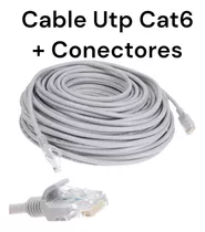 Rollo De 25 Metros Cable Utp Cat6 Con Conectores Instalados 