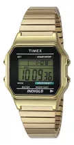 Relógio Timex Dourado Masculino T78677 Cor Do Fundo Preto
