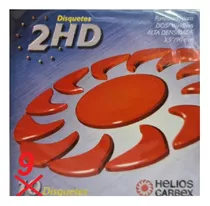 Caixa C/9 Disquetes 2hd Floppy 3.5 90mm Marca Helios Carbex