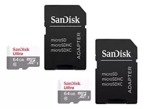 Carão Micro Sd Memória 64gb 100mb/s Com Adaptador Para Pc