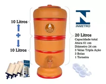 Filtro De Barro 20 Litros C/ Velas Tripla Ação Boias