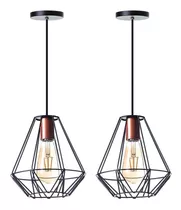 Lustre Pendente Aramado Cristal 24cm Cobre - Ideallume