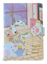 Libreta Gatitos Kawaii Broche Magnético 112 Hojas Diario 