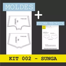 Kit 002 Modelagem De Sunga Adulto Pdf A4 / Audaces Moldes