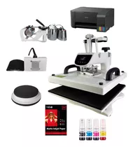 Combo Sublimación Epson A4 + Estampadora 8 En 1 38 X 38 A Para Sublimar Estampar Remeras Tazas Gorras Plato Envío Gratis