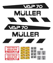 Kit Jogo Adesivos + Etiquetas Rolo Compactador Muller Vap 70