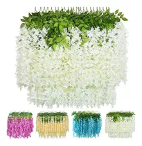 Flores Artificial Wisteria 12pzs 1.1m Fiestadecoración Hoga