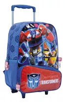 Mochila Con Carro Grande 16p Transformers Orig Color Azul