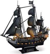 Modelo Barco Pirata Led 3d Queen Anne's Revenge 340 Piezas