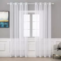 2 Panels White Sheer Curtain Grommet Voile Tulle Window...