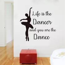 Adesivo Parede Quarto Sala Frase Bailarina Frase Dança Vida