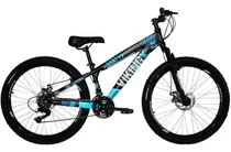 Bicicleta Vikingx Tuff25 Gtb Freio A Disco Preto Azul