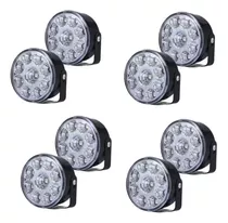 Par De Faros X4 Auxiliares 9 Led Blancos 12v Auto Universal 