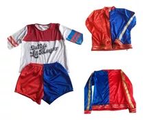 Disfraz Harley Quinn Niña/ Remera, Campera Y Short