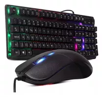 Kit Gamer Teclado Semi Mecânico Luminoso Abnt2 Mouse Pc Usb