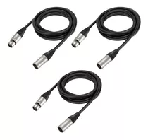 Cable Canon Xlr, De Macho A Hembra, 2mts, Pack De 3 Unidades