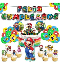 Cumpleaños Mario Bross Globos Con Diseño
