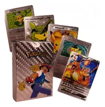 Pack 55 Cartas Pokémon Colorida Rainbow Vmax Gx Mega Pikachu