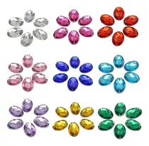 500 Gemas Para Coser Facetada Oval 8x10mm Confeccion