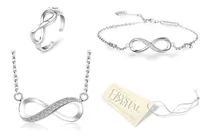 Set Infinito !!! Collar Pulsera Anillo Plata 925 Amor Regalo