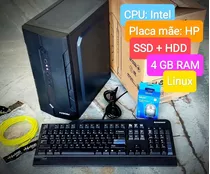 Computador Desktop (cpu) Intel, Hp, 4gb Ram Com Ssd E Hdd