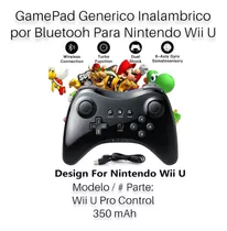 Gamepad Generico Inalambrico Bluetooh Para Nintendo Wii U