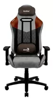 Silla De Escritorio Aerocool Duke Gamer Ergonómica  Tan Gray Con Tapizado De Cuero Sintético Y Gamuza Sintética