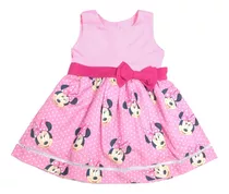 Vestido Infantil Festa Minnie Rosa Bolinhas Infantil 