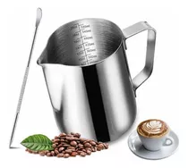 Jarra Leche Espresso 350ml / 12oz / Acero Inox + Pincel