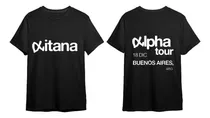 Remera Negra Algodon Hombre Mujer Niño Doble Estampa 