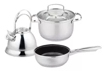 Batería De Cocina Set De 5 Piezas Acero Inoxidable