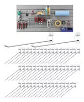 Pack 50 Metal Ganchos Ganchera Para Panel Ranurado 25cm