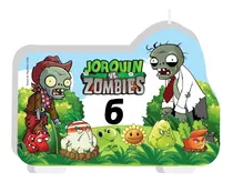 Vela De Cumpleaños Plantas Vs Zombies Niños Personalizada 