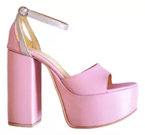 Zapatos Sandalias Plataformas De Cuero Rosa