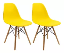 Kit 2 Sillas Eames / Comedor, Restaurante/ Varios Colores Color De La Estructura De La Silla Amarillo