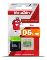 5 Cartão De Memória 4gb Microsd Atacado Masterdrive Original