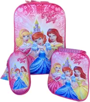 Kit De Mochila Escolar Infantil Princesas + Lancheira+estojo