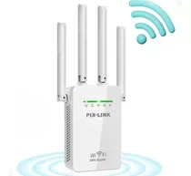 Access Point Repetidor Wifi Acess Point Roteador Wlan Potente 4 Antenas Blanco 110v/220v