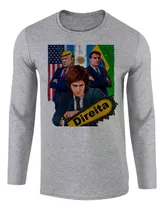 Camiseta Manga Longa Ou Curta Donald Trump Bolsonaro Milei