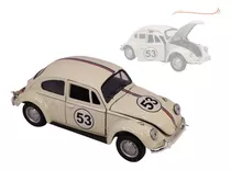 Carro Antigo Fusca Herbie Miniatura Ferr Coleção Escala 1.32